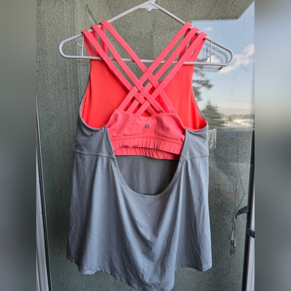lululemon athletica Strappy Gray and Pink Crop Top - Picture 3 of 5